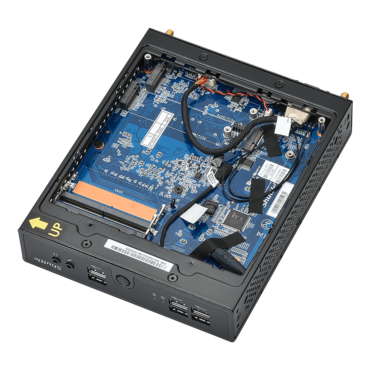 XPC Slim DS50U, Intel® Celeron® 7305, 2x DDR5 SO-DIMM, 2x M.2, 1x 2.5" HDD/SSD, Fanless PC Barebone
