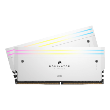 64GB (2 x 32GB) DOMINATOR® TITANIUM RGB DDR5 6400MT/s, CL32, White, RGB LED, DIMM Memory
