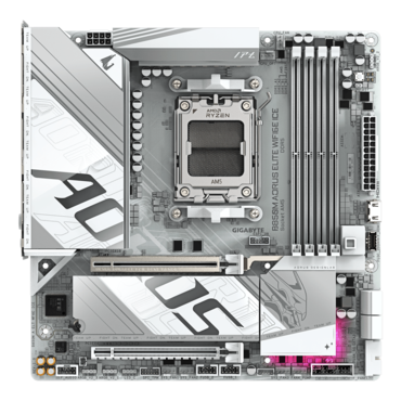 B850M AORUS ELITE WIFI6E ICE, AMD B850 Chipset, AM5, microATX Motherboard