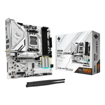 B850M Steel Legend WiFi, AMD B850 Chipset, AM5, microATX Motherboard