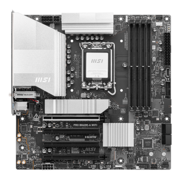 PRO B860M-A WIFI, Intel® B860 Chipset, LGA 1851, Thunderbolt™ 4, microATX Motherboard