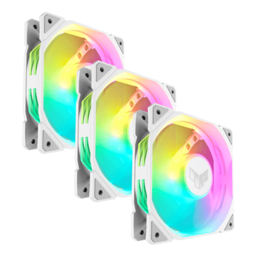 TUF Gaming TR120 ARGB Reverse 3 x 120mm, White, ARGB LEDs, 2000 RPM, 76.3 CFM, 29 dBA, Cooling Fans