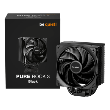 Pure Rock 3 Black, 154mm Height, 190W TDP, Copper/Aluminum CPU Cooler
