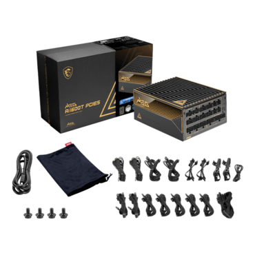 MEG Ai1600T PCIE5, 80 PLUS Titanium 1600W, Full Modular, ATX Power Supply