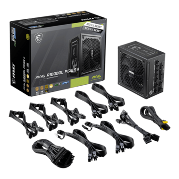 MAG A1000GL PCIE5 II, 80 PLUS Gold 1000W, Fully Modular, ATX Power Supply