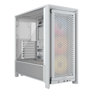 FRAME 4000D RS ARGB, Tempered Glass, No PSU, E-ATX, White, Mid Tower Case