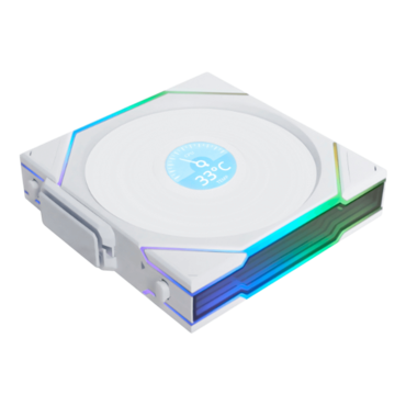 UNI FAN TL120 LCD Wireless 120mm, White, ARGB LEDs, 1900 RPM, 62 CFM, 27 dBA, Cooling Fan