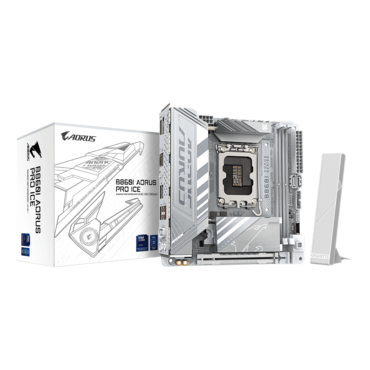 B860I AORUS PRO ICE, Intel® B860 Chipset, LGA 1851, Thunderbolt™ 4, Mini-ITX Motherboard