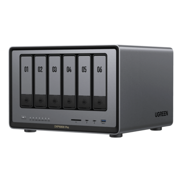 DXP6800 Pro, 6-bay NAS Server, Intel® Core™ i5-1235U 10-core 4.40GHz processor, 8GB DDR5 RAM, SATA 6Gb/s, M.2 NVMe / 2, 10GbLAN / 2, Thunderbolt 4 / 2