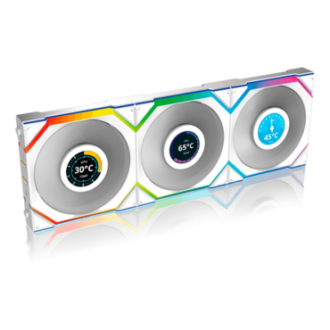 UNI FAN SL Wireless LCD 120 Reverse Blade 3 x 120mm, White, w/ Controller, ARGB LEDs, 1900 RPM, 51.45 CFM, 31 dBA, Cooling Fans