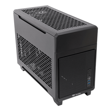 TR100, No PSU, Mini-ITX, Black, Mini Tower Case