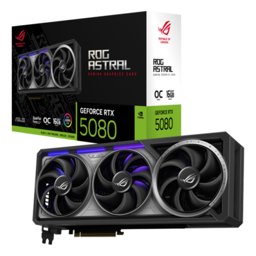 GeForce RTX™ 5080 ROG-ASTRAL-RTX5080-O16G-GAMING, 2760 - 2790MHz, 16GB GDDR7, Graphics Card