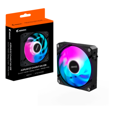 AORUS EZ CHAIN 120mm, ARGB LEDs, 2000 RPM, 60 CFM, 29 dBA, Cooling Fan