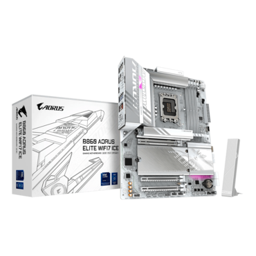 B860 AORUS ELITE WIFI7 ICE, Intel® B860 Chipset, LGA 1851, ATX Motherboad