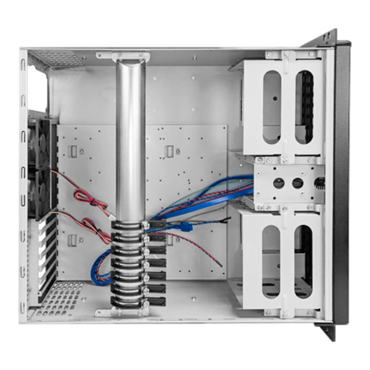 D-406-EC, 6x 5.25&quot; + 2x 3.5&quot; Bays, ATX, No PSU, Black, 4U Chassis