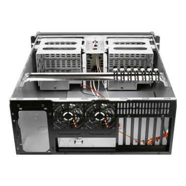 D-406-EC, 6x 5.25&quot; + 2x 3.5&quot; Bays, ATX, No PSU, Black, 4U Chassis