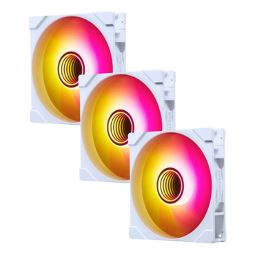 M25G2-140 3 x 140mm, White, D-RGB LEDs, 1800 RPM, 101.78 CFM, 36.40 dBA, Cooling Fans