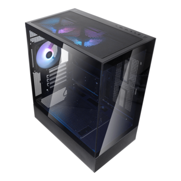 Lucid 04, Tempered Glass, microATX, Black, Mid Tower Case