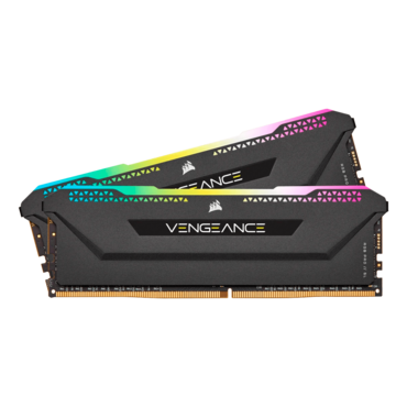 64GB (4 x 16GB) VENGEANCE® RGB PRO SL DDR4 3200MHz, CL16, Black, RGB LED DIMM Memory