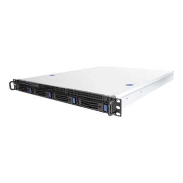 RS104-02SN-S500.H(D), 4x 3.5&quot;/2.5&quot; External Bays, 2x 2.5&quot; Internal Bays, 500W PSU, ATX, Black/Grey, 1U Chassis - TAA Compliant