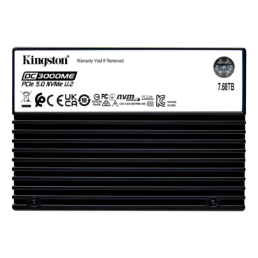 7.68TB DC3000ME 15mm, 14000 / 10000 MB/s, 3D eTLC NAND, PCIe NVMe 5.0 x4, SED, TCG Opal SSC, U.2 2.5" SSD