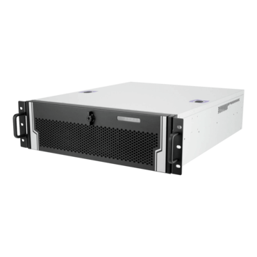 R300-01N-CR550, 4x 5.25&quot; External Bays, 550W PSU, CEB, Black/Grey, 3U Chassis - TAA Compliant
