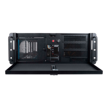 R400N-ADS, 3x 5.25" + 1x 3.5" External Bays, 3x 2.5" Internal Bays, No PSU, CEB, Black/Grey, 4U Chassis - TAA Compliant