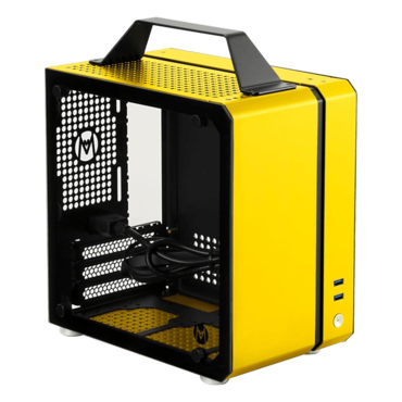 C24, Tempered Glass, No PSU, Mini-ITX, Yellow, Small Cube Case