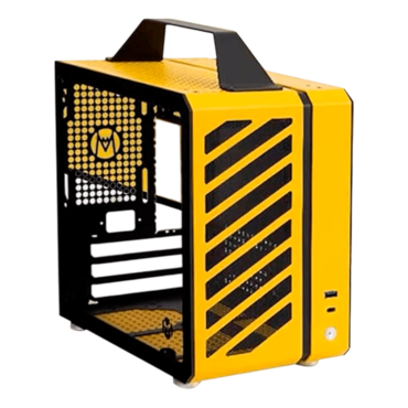 C24, Tempered Glass, No PSU, Mini-ITX, Yellow, Small Cube Case