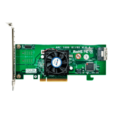 ARC-1686-8I, Tri-mode SATA/SAS/PCIe (NVMe) 12Gb/s, 8-Port, PCIe 4.0 x8, Controller