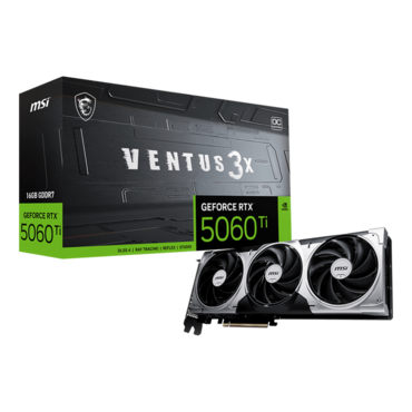 GeForce RTX™ 5060 Ti 16G VENTUS 3X OC, 2602 - 2617MHz, 16GB GDDR7, Graphics Card