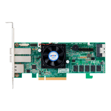 ARC-1886-8X8I, Tri-mode SATA/SAS/PCIe (NVMe) 12Gb/s, 8-Port External (2x SFF-8644), 8-Port Internal (1x SFF-8654), PCIe 4.0 x8, Controller with 8GB Cache
