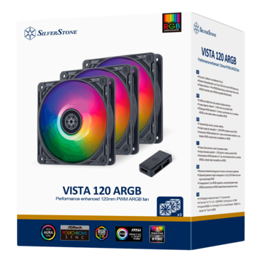 VISTA 120 ARGB 3 x 120mm, w/ ARGB Hub, ARGB LEDs, 2000 RPM, 66 CFM, 30.6 dBA, Cooling Fans