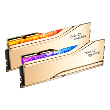 96GB (2 x 48GB) Trident Z5 Royal Neo DDR5 6000MT/s, CL28, Gold, RGB LED, DIMM Memory - TAA Compliant
