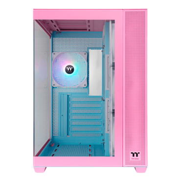 View 380 TG ARGB Snow, Tempered Glass, No PSU, ATX, Bubble Pink, Mid Tower Case