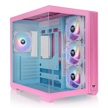 View 380 TG ARGB Snow, Tempered Glass, No PSU, ATX, Bubble Pink, Mid Tower Case
