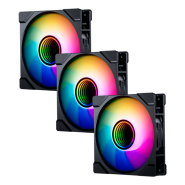 M25G2-120 Reverse 3 x 120mm, D-RGB LEDs, 2000 RPM, 73.69 CFM, 39.28 dBA, Cooling Fans