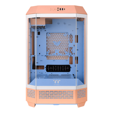 The Tower 300, Tempered Glass, No PSU, microATX, Peach Fuzz, Mid Tower Case