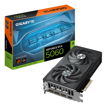GeForce RTX™ 5060 EAGLE OC 8G, 2497 - 2550MHz, 8GB GDDR7, Graphics Card