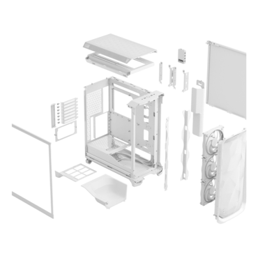 Meshify 3 Ambience Pro RGB TG Clear Tint, Tempered Glass, No PSU, E-ATX, White, Mid Tower Case