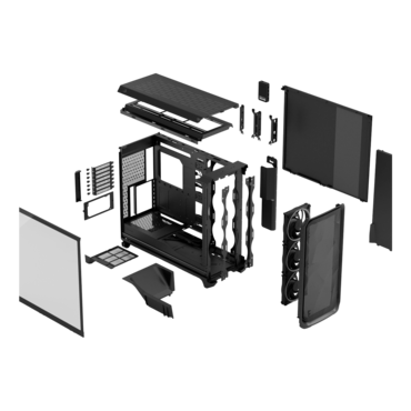 Meshify 3 XL Ambience Pro RGB TG Light Tint, Tempered Glass, No PSU, E-ATX, Black, Full Tower Case