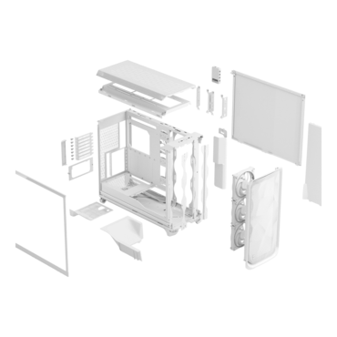 Meshify 3 XL Ambience Pro RGB TG Clear Tint, Tempered Glass, No PSU, E-ATX, White, Full Tower Case