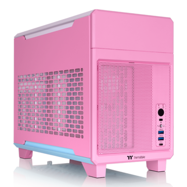 TR100, No PSU, Mini-ITX, Bubble Pink, Mini Tower Case