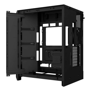 H9 Flow (2025), Tempered Glass, No PSU, E-ATX, Black, Mid Tower Case