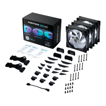 D30-140 Reverse 3 x 140mm, D-RGB LEDs, 1800 RPM, 71.76 CFM, 32.1 dBA, Cooling Fans