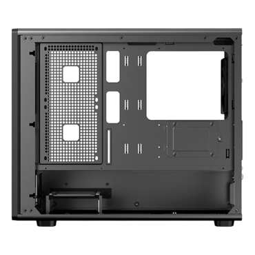 DIY-mATX06-Wood, Tempered Glass, No PSU, microATX, Black, Mini Tower Case