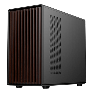 DIY-mATX06-Wood, Tempered Glass, No PSU, microATX, Black, Mini Tower Case