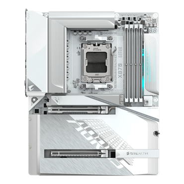 X870 AORUS STEALTH ICE, AMD X870 Chipset, AM5, ATX Motherboard