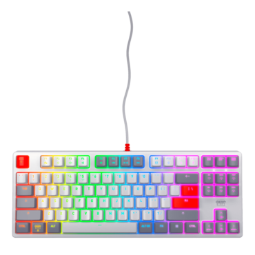 XTRFY K4V2 RGB TKL RETRO, RGB, Cherry MX2A Red, Wired, White, Mechanical Gaming Keyboard