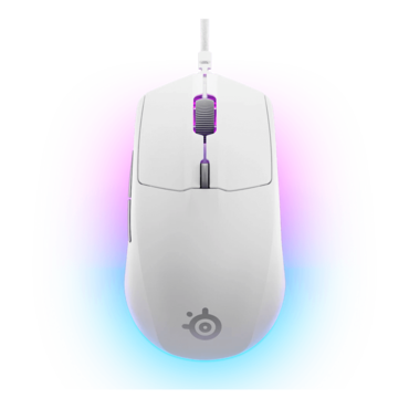 Rival 3 Gen 2, 3 RGB Zones, 8500-dpi, Wired, White, Optical Gaming Mouse